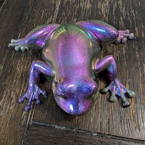 Iridescent Frog Sculpture